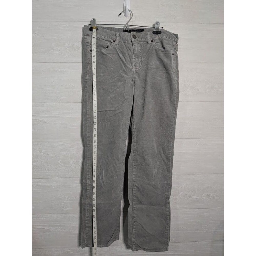 Calvin Klein Jeans Women 8 Gray Corduroy Pants Straight Leg Mid Rise Stretch